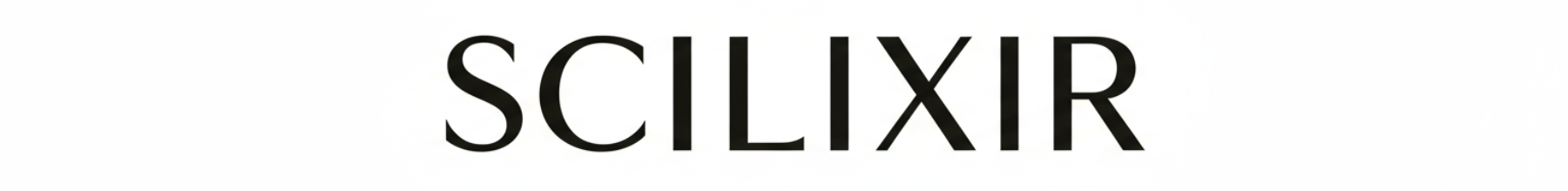 Logo SCILIXIR. Marque scientifique épuré classe